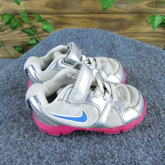 Nike Unisex Sneaker Sz T 6 Medium Silver Synthetic Hook & Loop - Picture 3 of 5